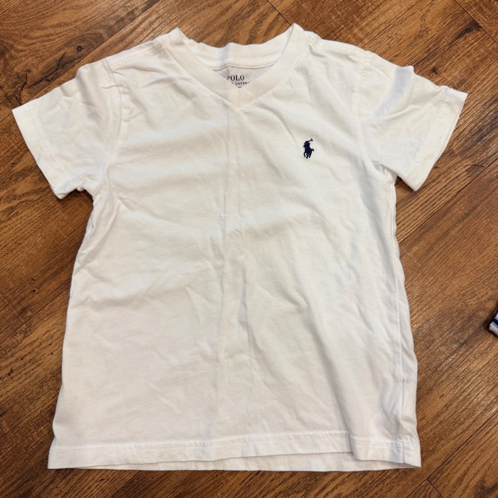 Polo Ralph Lauren Kids Shirts Bundle 5pc Size 4T Orange White Striped Polos Tees - Picture 8 of 16